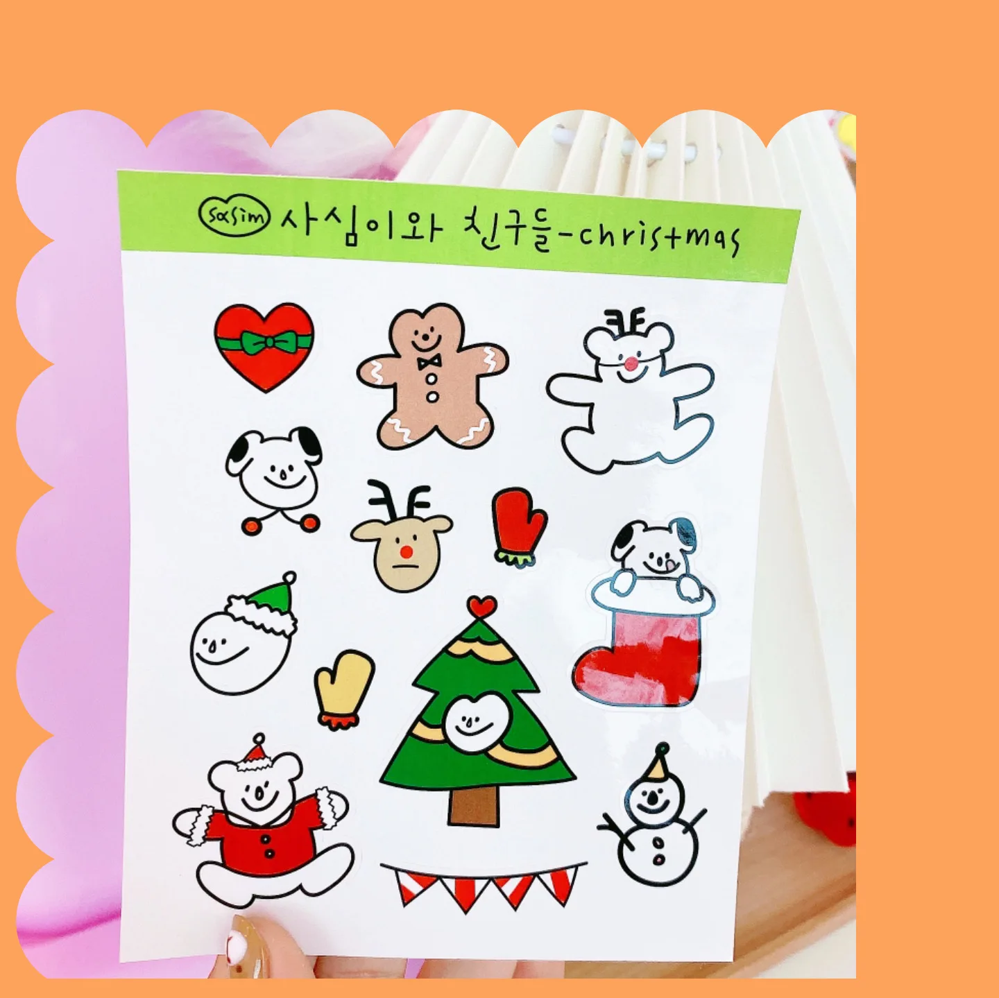 1 шт. Kawaii мультипликационным рисунком свитер с рождественским мишкой наклейки