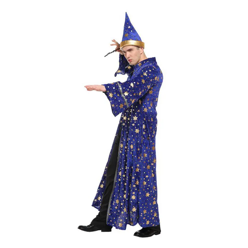 Umorden Purim, карнавальные, вечерние, на Хэллоуин, маг, костюмы для взрослых, для мужчин, волшебное платье, Маскарадные костюмы, наряд для косплея, синяя звезда