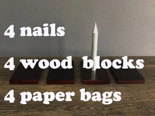 4 Nails Игра для ногтей, бумажный пакет, магический маг, закрывающийся бар, иллюзии, магические трюки, трюки, реквизит, ментализм,, безопасная рулетка - Цвет: 4 Nails