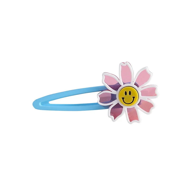 

New High Elastic Colour Flower Hair Tie Smiling Face Hair Band Ponytail Holder Hair Scrunchies Hairpins Girls Hair Accessories