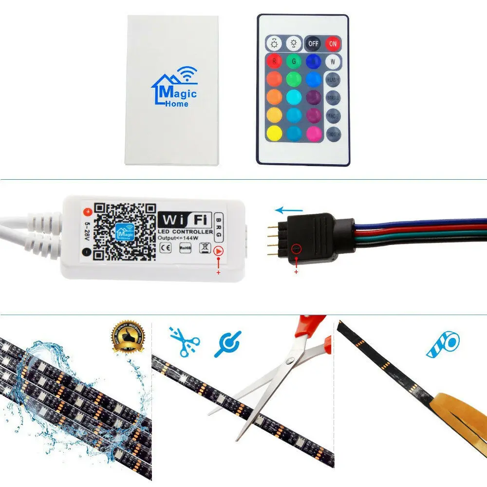Светодиодная лента Magic Home с поддержкой Wi-Fi и USB SMD 5050 5 В RGB для подсветки телевизора