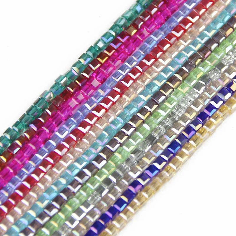 JHNBY Square shape Upscale Austrian crystal beads Transparent beads quadrate ball 3mm 100pcs supply bracelet Jewelry Making DIY