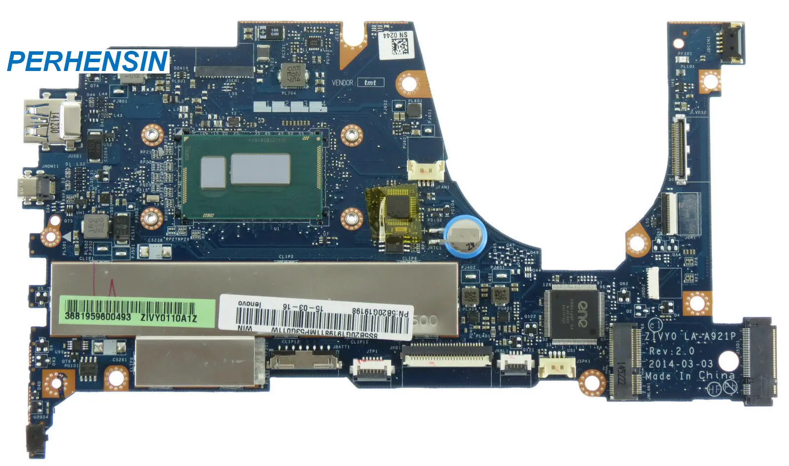 

FOR Lenovo Yoga 2 13 Mainboard ZIVY0 LA-A921P U19 Core i3-4010U 1,7GHz 4GB RAM 90005921