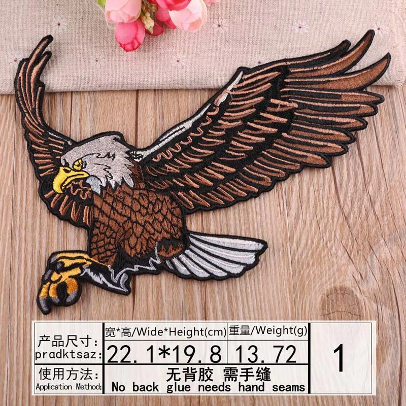 Нашивки с большим орлом крылом птицей вышитые байкерские мотоциклетные нашивки