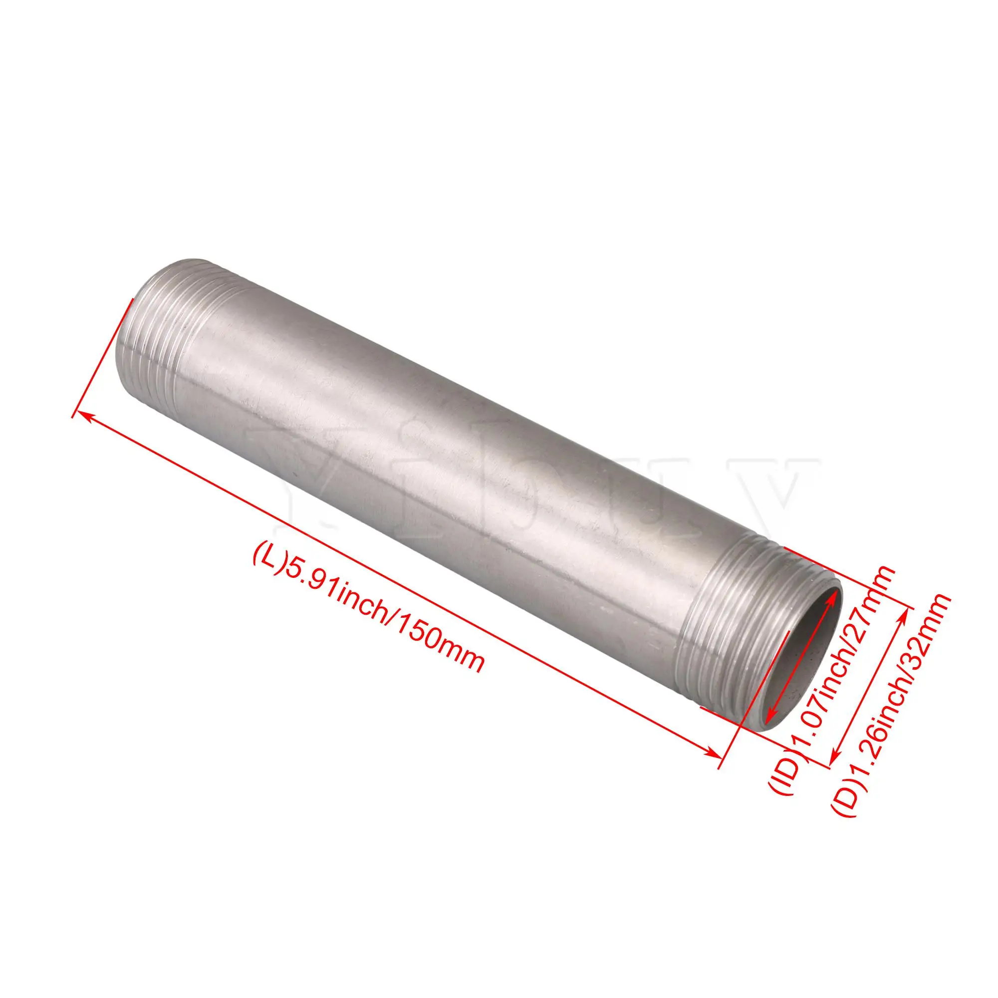 

BSPT1" 15CM Double Male Threaded Pipe Fitting Suitable for pipe DN25