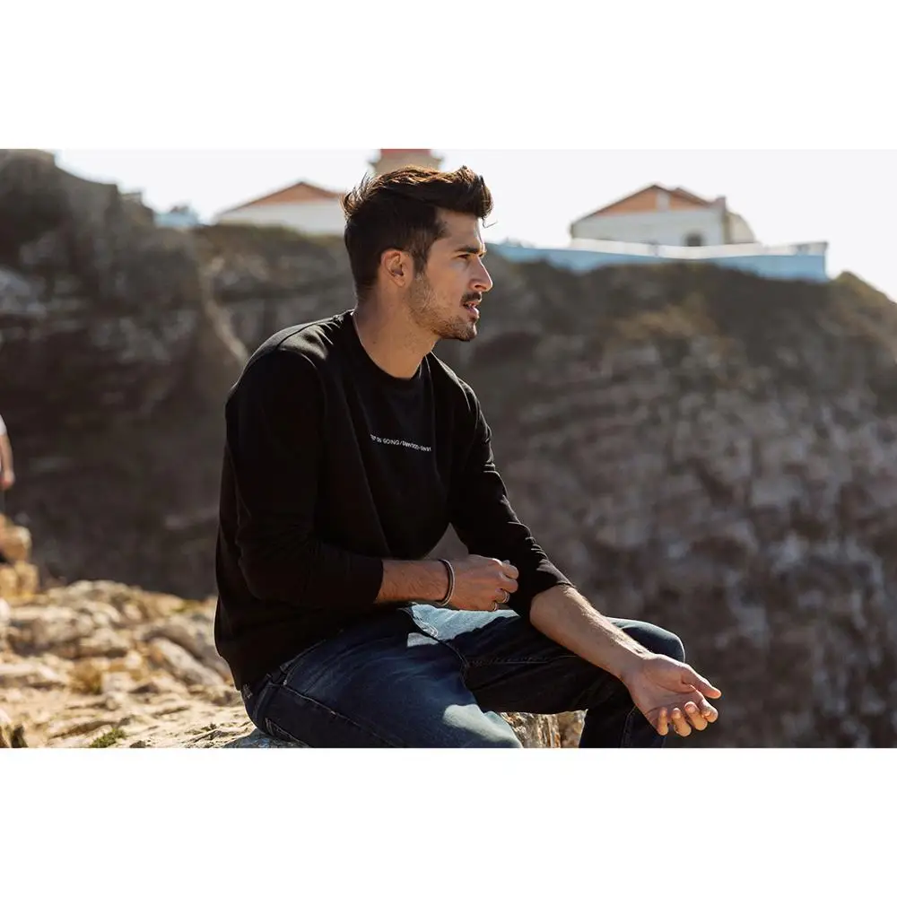 Мужская толстовка с буквенным принтом SIMWOOD Весенняя Повседневная Толстовка