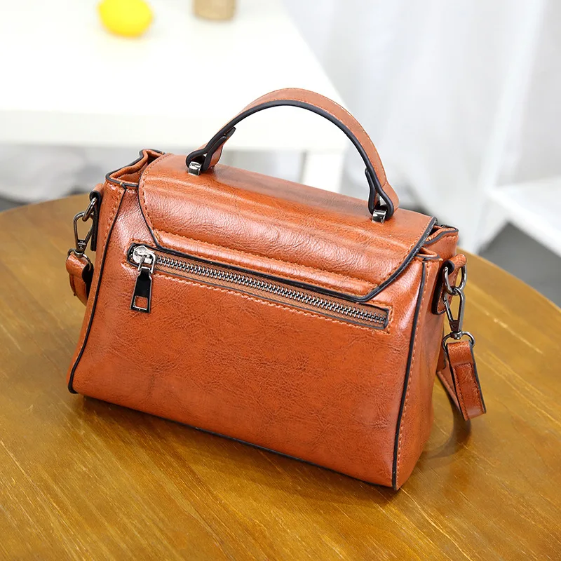 

Female Cute Fashion Retro Solid Color Pu Leather Women Handbag Shoulder Bags Crossbody Bags Women's Messenger Bag Totes Black