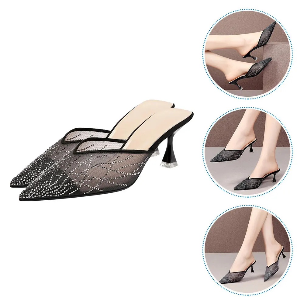 

1 Pair Woman's High-heeled Slippers Outdoor Pointed Toe Sandals Summer Shoes