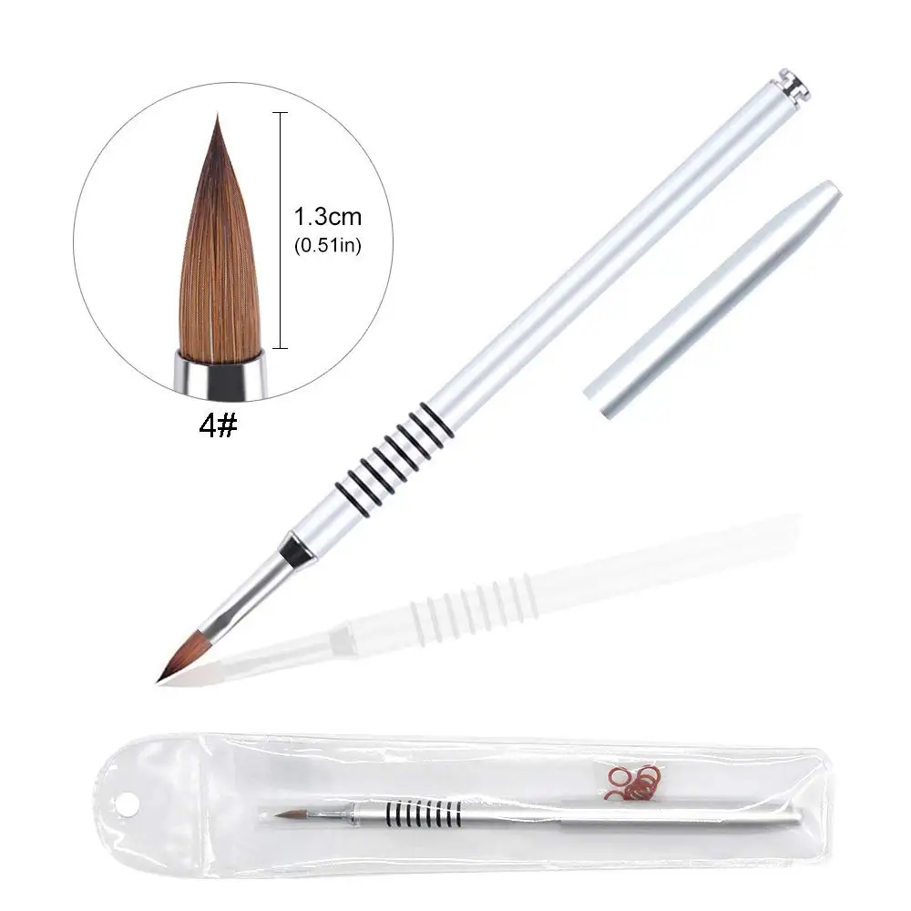 Профессиональная акриловая 3D кисть для дизайна ногтей 100% чистый колонок УФ-гель