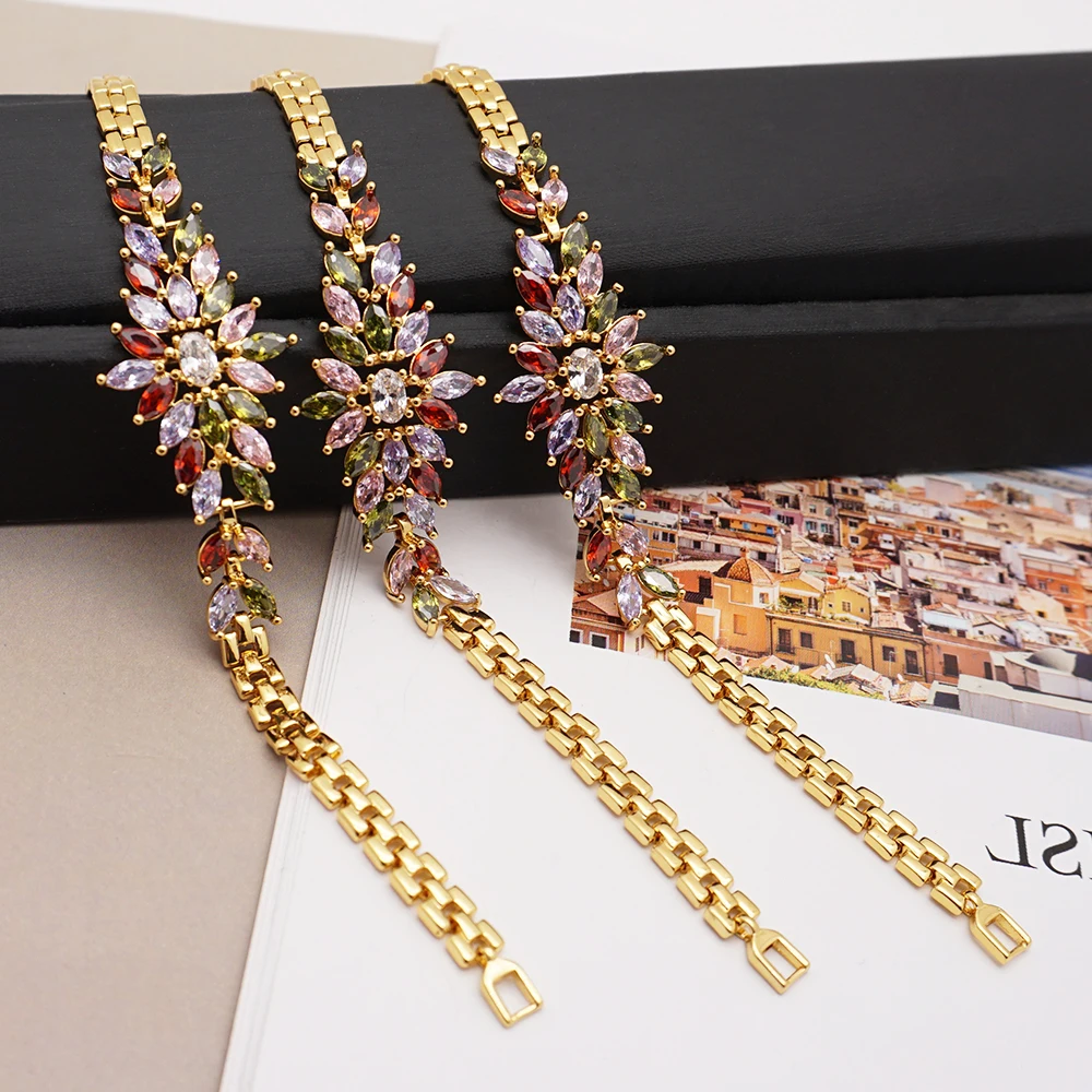 MIRAFEEL роскошные свадебные украшения золотой цвет браслет-цепочка для женщин