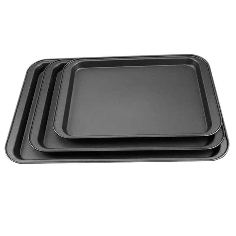 

Baking Sheets For Oven Nonstick Cookie Sheet Baking Tray Non Toxic Set Of 3 For Baking Fish Pizza Biscuit Oven Baking