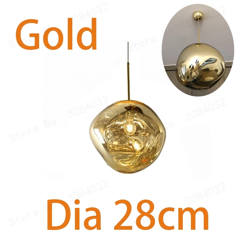 Gold Dia28cm BDBQBL Новинка стеклянные подвесные светильники Dia28/40 см медь/золото/серебро подвесной светильник E27 креативный подвесной светильник для спальни - Цвет корпуса: Gold Dia28cm