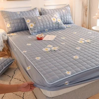 thicken quilted mattress cover king queen quilted bed fitted bed sheet anti bacteria mattress topper air permeable bed pad