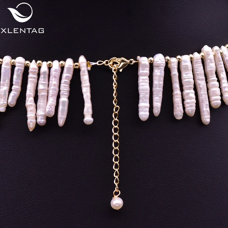 

XlentAg Natural Freshwater Pearls Flower Custom Necklaces Egirl Gothic Engagement Punk Kingdom Hearts Luxury Boho Jewelry GN0210