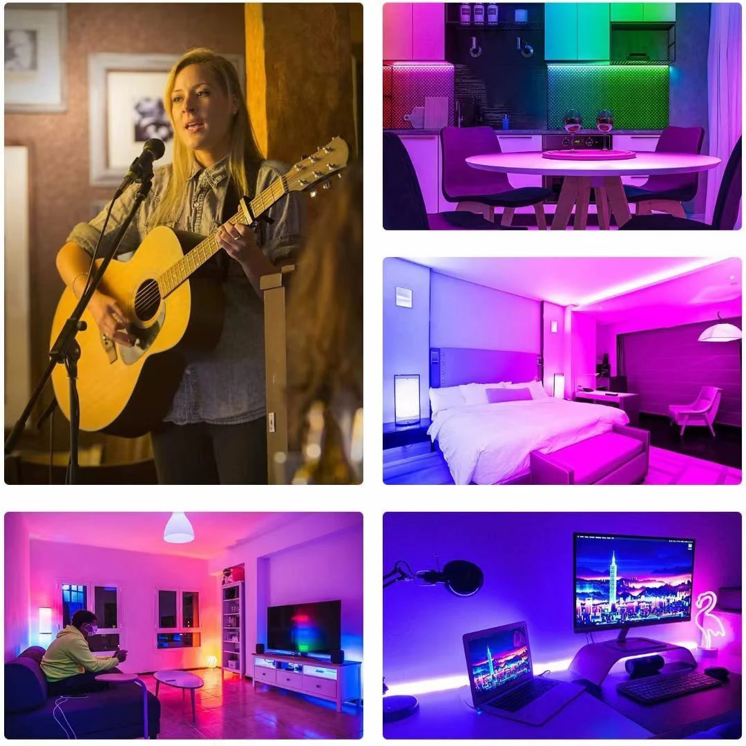 Светодиодная ленсветильник RGB WS2812B с Адресацией пикселей Wi-Fi/пульт