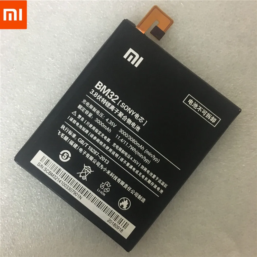 100% запасная Новинка BM32 батарея 3000 мАч для Xiaomi 4 Mi4 M4 в наличии с номером