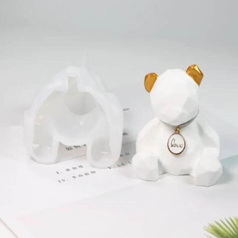 3D Пышное сердце силиконовая форма для ручной работы геометрический медведь полимерные инструменты DIY медведь каваи эпоксидная смола кошка ювелирные изделия Кролик свинка Ремесло Новинка