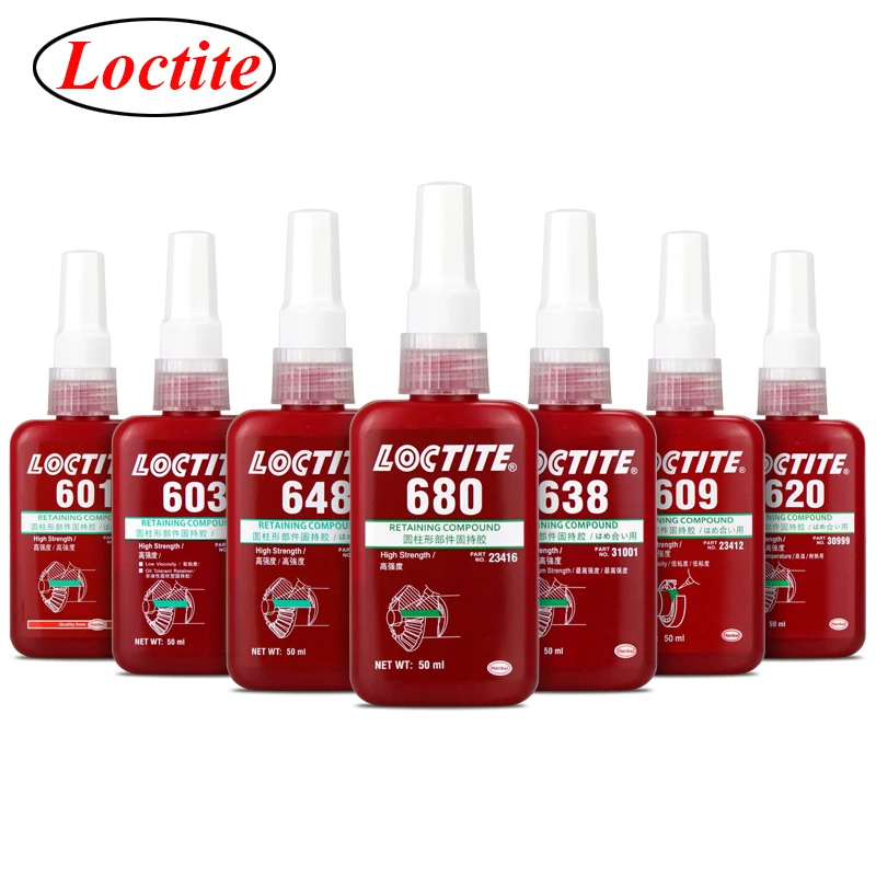 

Цилиндрические детали Loctite 601 620 648 680, 50 мл, удерживающий клей, высокопрочный термостойкий крепежный клей для подшипников 603 609 638 640