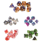 7 шт.компл. D4 D6 D8 D10 D12 D20 многогранные циферблаты с цифрами настольная игра