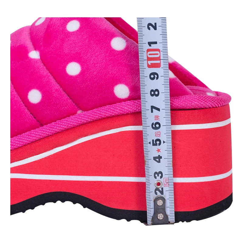 Зимние леопардовые теплые Нескользящие туфли на высоком толстом каблуке Женская