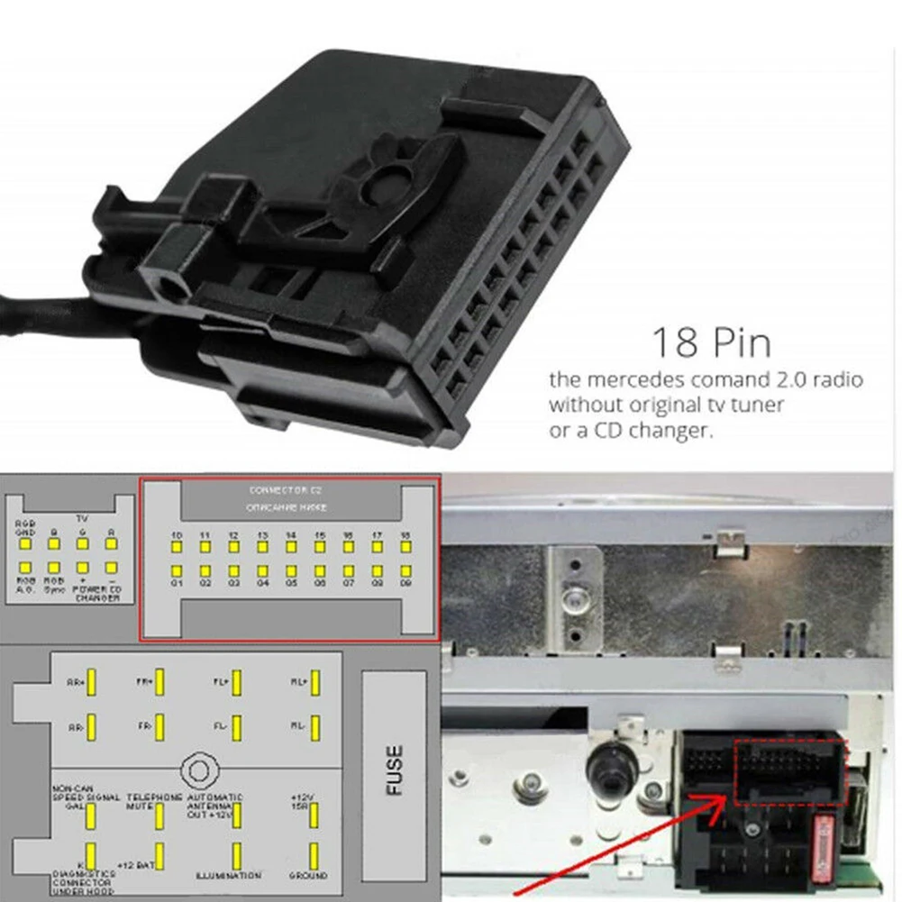 

For Mercedes Comand 2.0 APS Bluetooth Adapter Stereo With Bluetooth Module 12V ACC+ Approx.27cm For Car Audio Durable