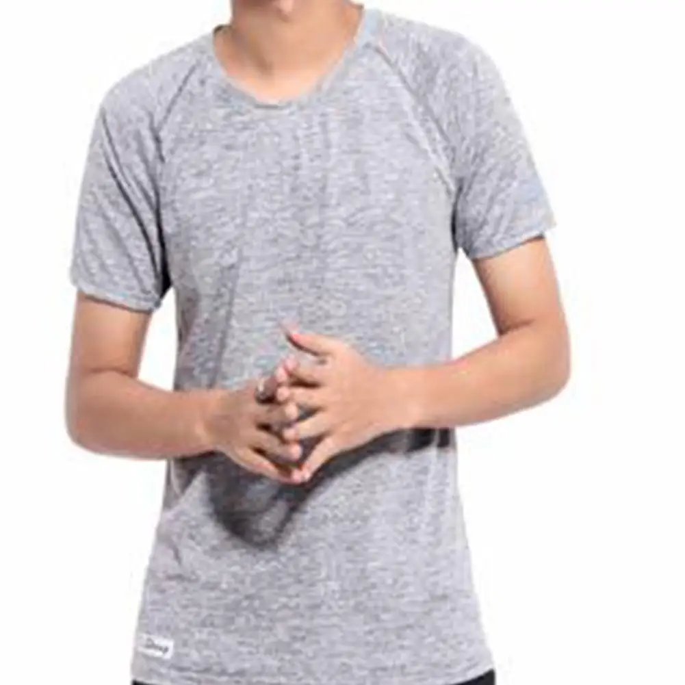 Yiwa Мужская футболка Спортивная тонкая быстросохнущая с коротким рукавом и