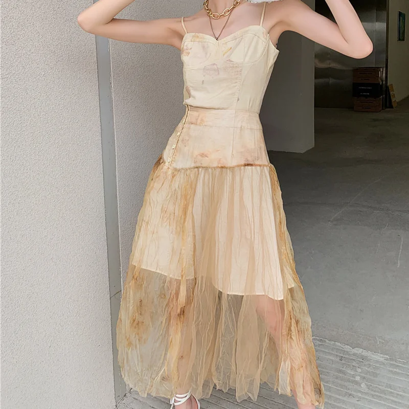 

LANMREM Casual Korean Loose Thinhigh Waist Sleeveless Strap Temperament Fashion Summer 2021 New Women's 2P5164