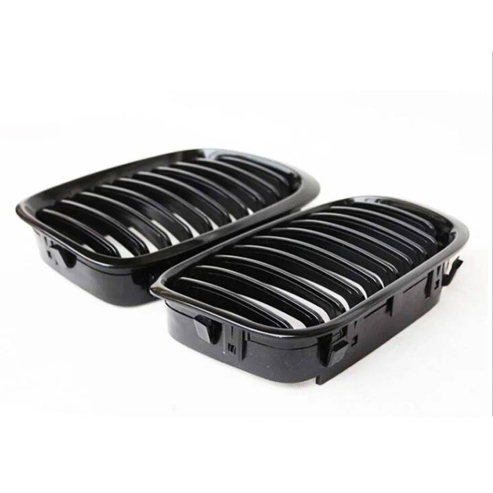gloss black front kidney grille slat style grill for for bmw e46 4 door 1998 1999 2000 2001 car styling free global shipping