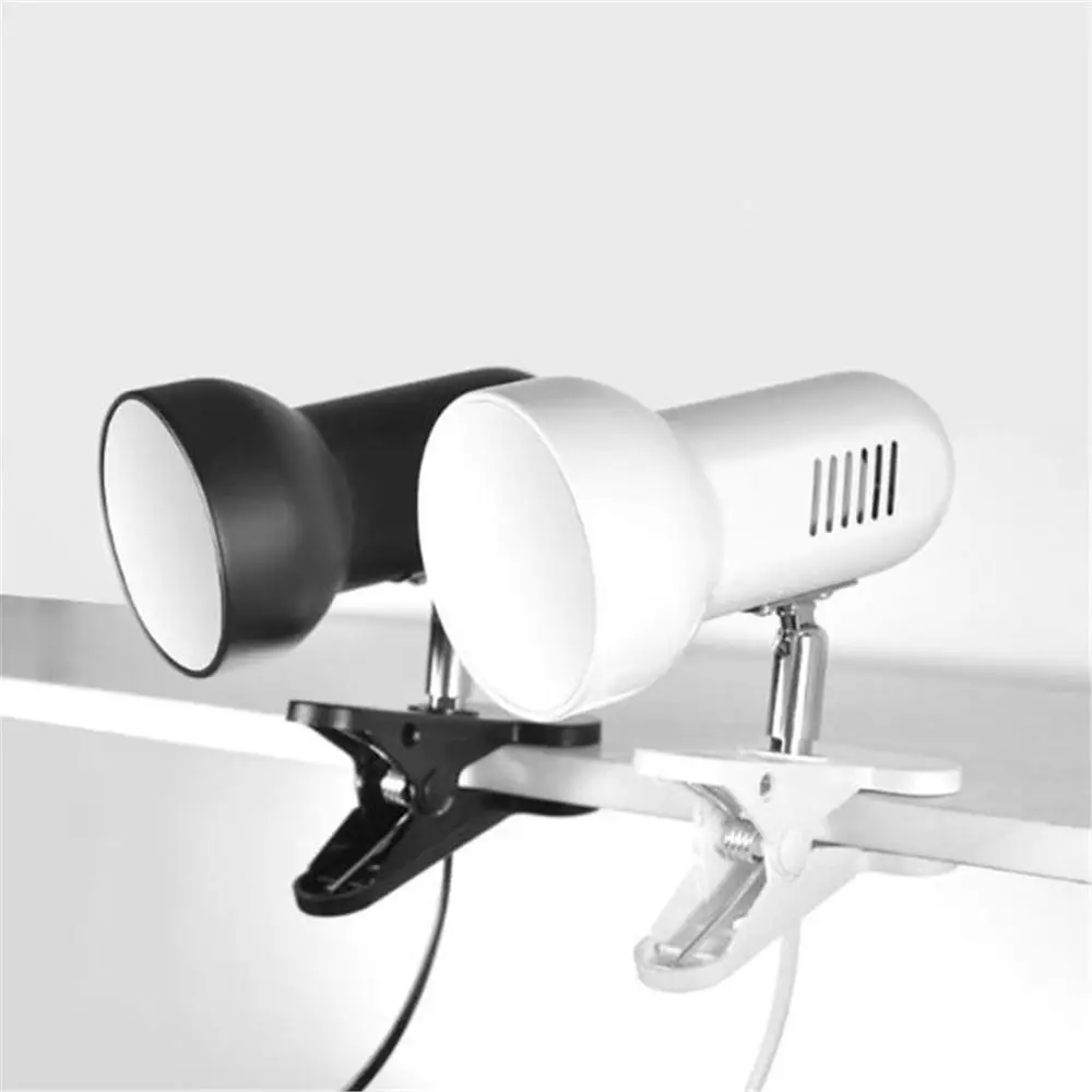 

Black White E27 Desk Lamp for Dorm Room Clip DIY Table Lamp Holder Replaceable Light Source led Table Lamp Clip lamp for Reading