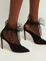 black lace womens shoes stiletto heels autumn and winter mature style sexy short boots are exclusively available worldwide