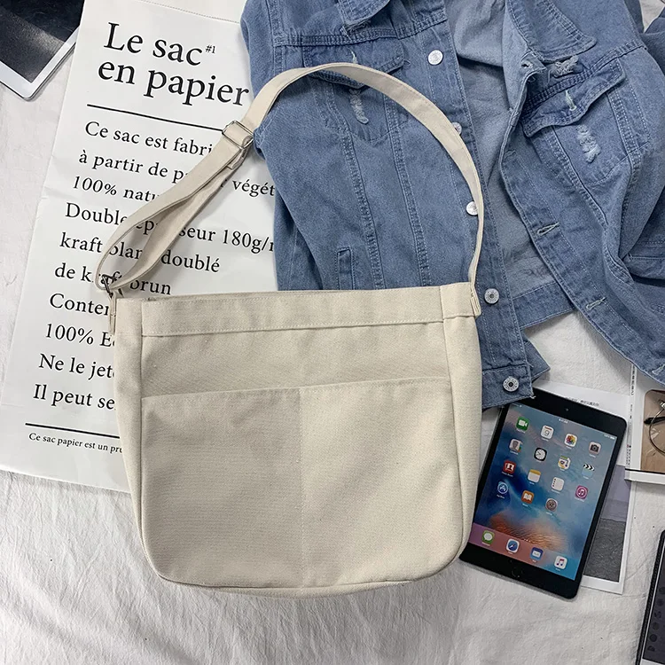 

Fashion Preppy Style Women Hasp Canvas Bags Shoulder Bags 2020 New Female Casual Soft Zipper Canvas Handbags Messenger Bags