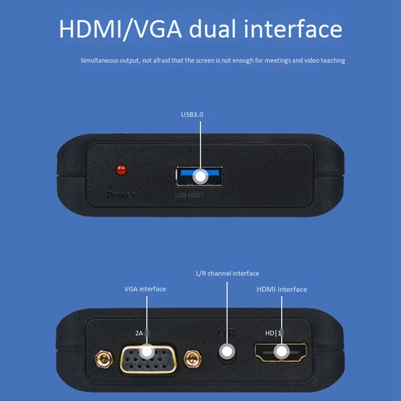 Видеоконвертер USB 1080 с поддержкой P USB3.0 в HDMI + VGA адаптер для ТВ гарнитуры