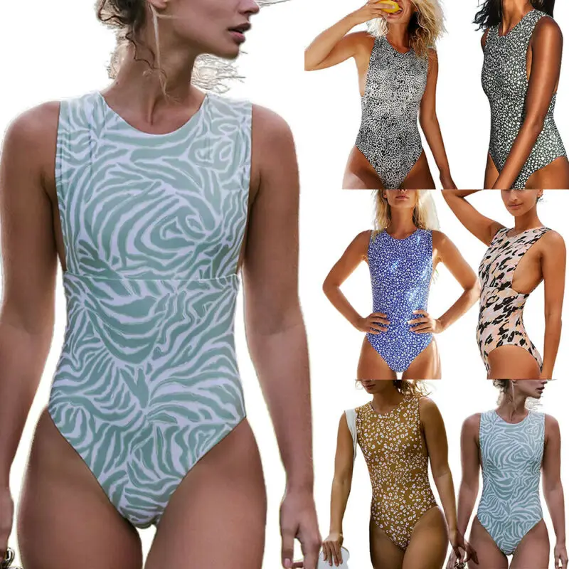 

Женский купальник с леопардовым принтом, Цельный купальник, бикини, женские Монокини с подкладкой, купальник для женщин 2021