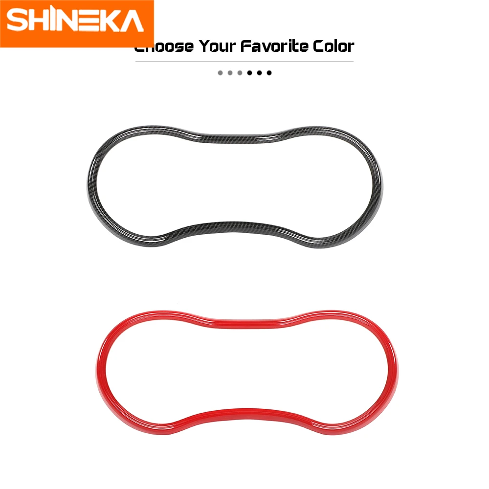 

SHINEKA Interior Mouldings For Jeep Grand Cherokee Car Center Console Dashboard Trim Ring Stickers For Jeep Grand Cherokee 2014+