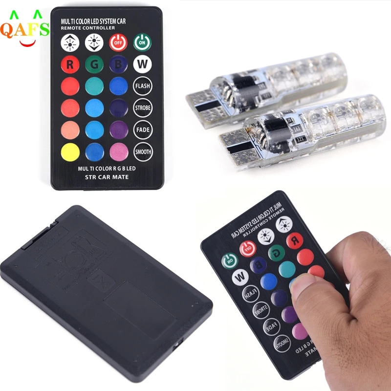 2 шт. T10 5050 SMD RGB 6 светодиодный автомобильный клиновидный боковой светильник