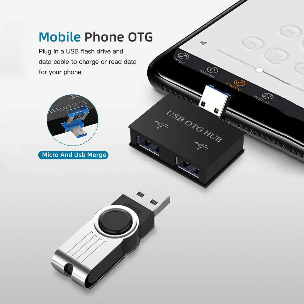 Мини концентратор USB 3 0 2 порта высокоскоростной разветвитель для ноутбука ПК U