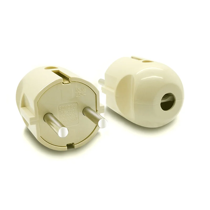 Штепсельная Вилка европейского стандарта с 2 круглыми штырьками для мужчин и