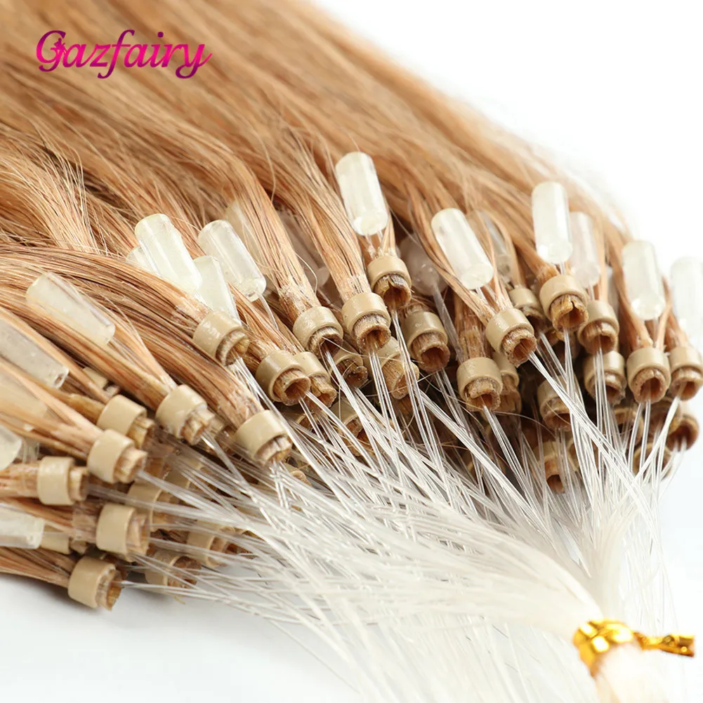 Gazfairy 1 г/локон 20 дюймов 100 г волосы Remy для наращивания на микро кольцах натуральные