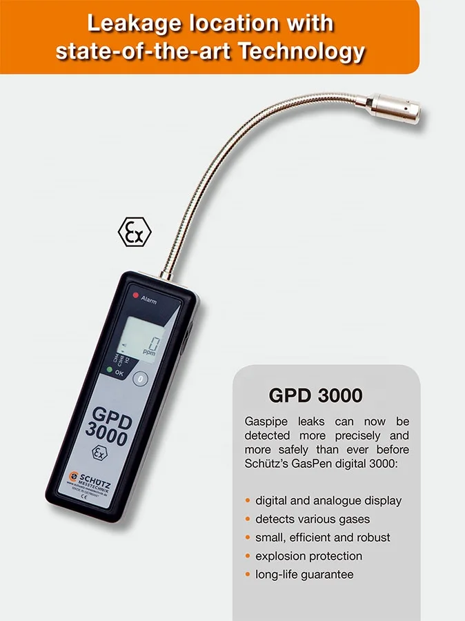 

GPD300-Sniffing LED Display Visible Audible Alarm Methane Hydrogen Propane CH4/H2/C3H8 Portable Multi Gas Leak Detector