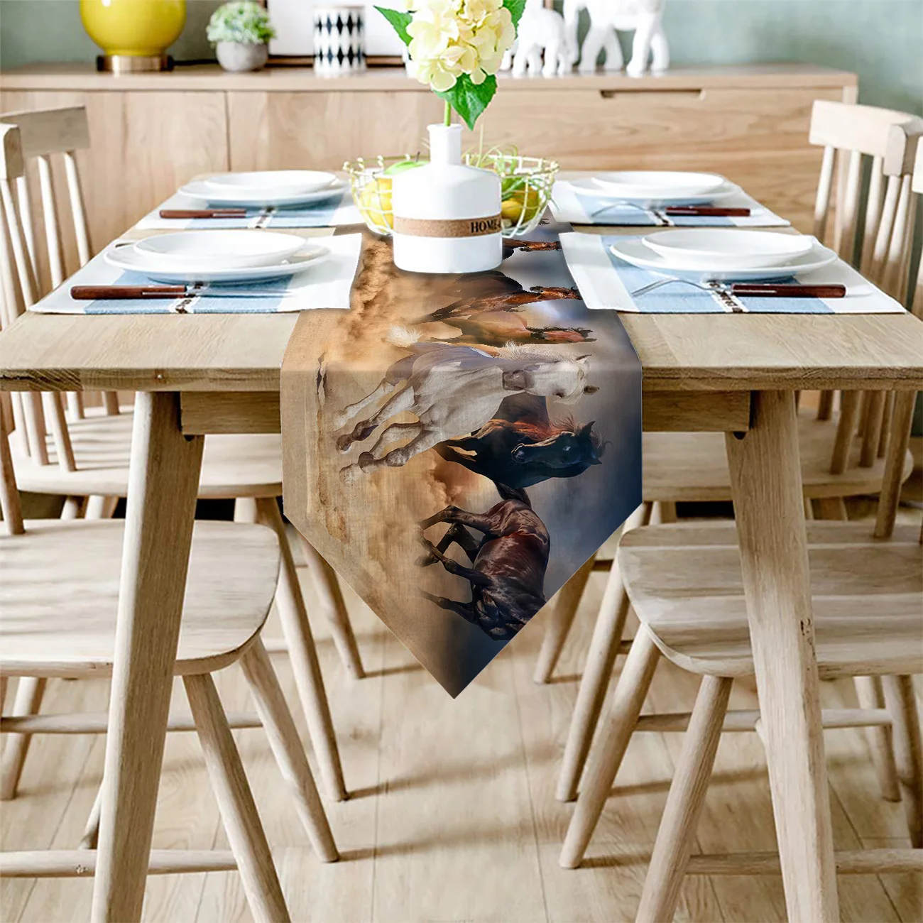 Постер для бегущей лошади настольный бегун кухонный декор стол с флагом скатерть