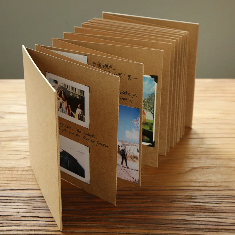 

ANGWING Accordion Expanding Paper/Blank Photo Albums Scarpbook/Cover 30Pages Wedding/DIY Album Scrapbook Album For Photo For Kid