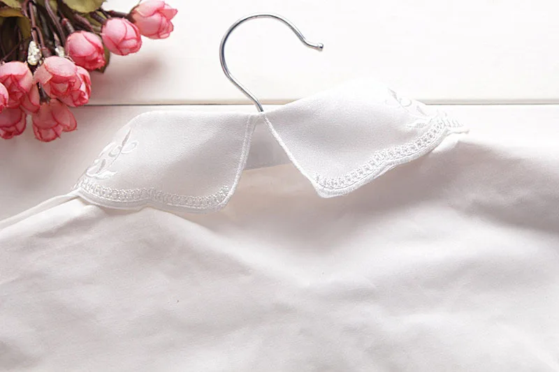 

Adult Women Shirt Fake Collar Handmade Beads Detachable False Collar Removable Blouse Lapel Elastic Collar Tie Decoration