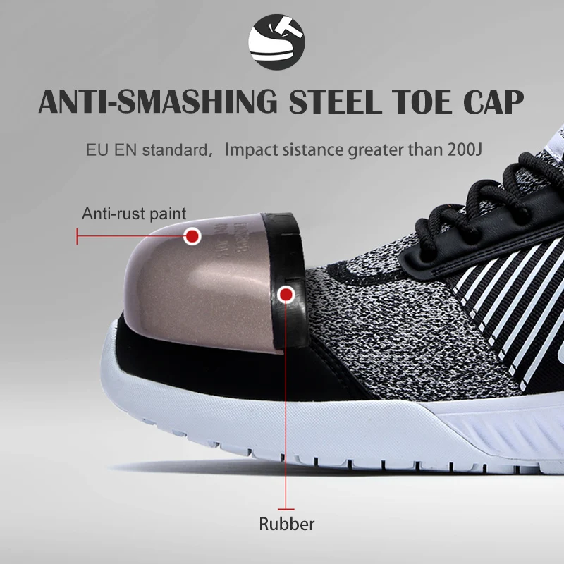 Пиковая Мужская Рабочая защитная обувь со стальным носком легкая дышащая