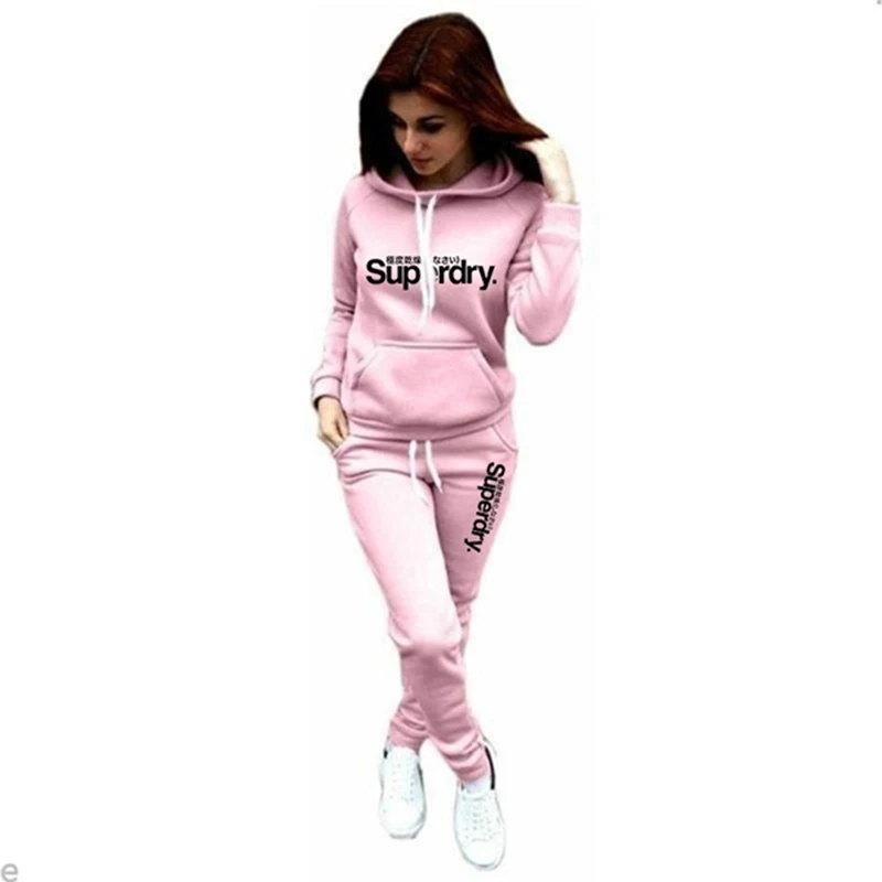 

Autumn Winter Women Hoodies Vintage Sweatshirts+Pants Two Piece Set Tracksuits Jogging Femme Thick Warm Clothes Sportswear Suits