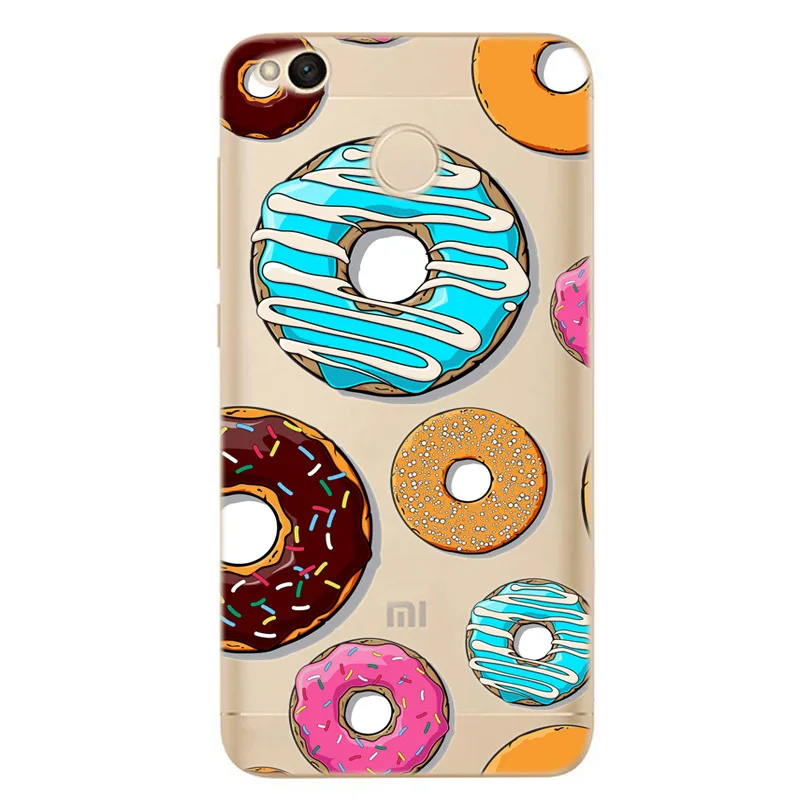 Cute Case For Xiaomi Redmi 4X Note 3 4A Candy Doughnut Drawing TPU Mobile Phone Cases Mi A1 4 Pro Cover X094 | Мобильные телефоны и