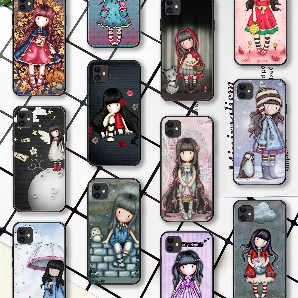 

Cartoon Cute Girl Santoro Gorjuss Phone Case For IPhone 4 4s 5 5S SE 5C 6 6S 7 8 Plus X XS XR 11 12 Mini Pro Max 2020 black