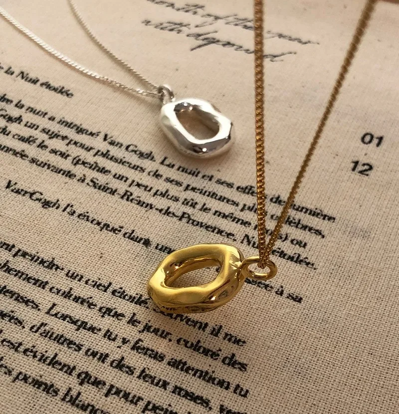 Leouerry 925 стерлингового серебра овальный пончик индивидуальный кулон ожерелье