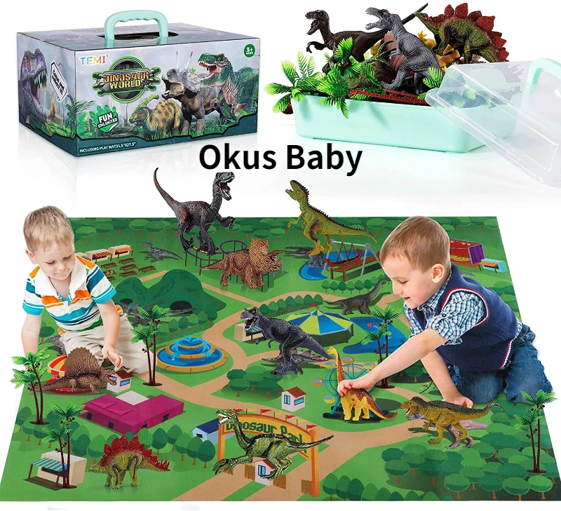 

2021 Brand New Dinosaur Game Carpet Scene Children's Dinosaur Toy Simulation Animal Large Tyrannosaurus Rex Model