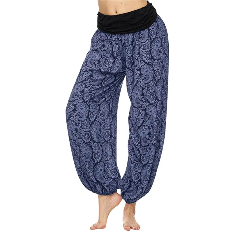 Женские штаны богемные свободные Осенние размера плюс с принтом женские шаровары оптовая продажа