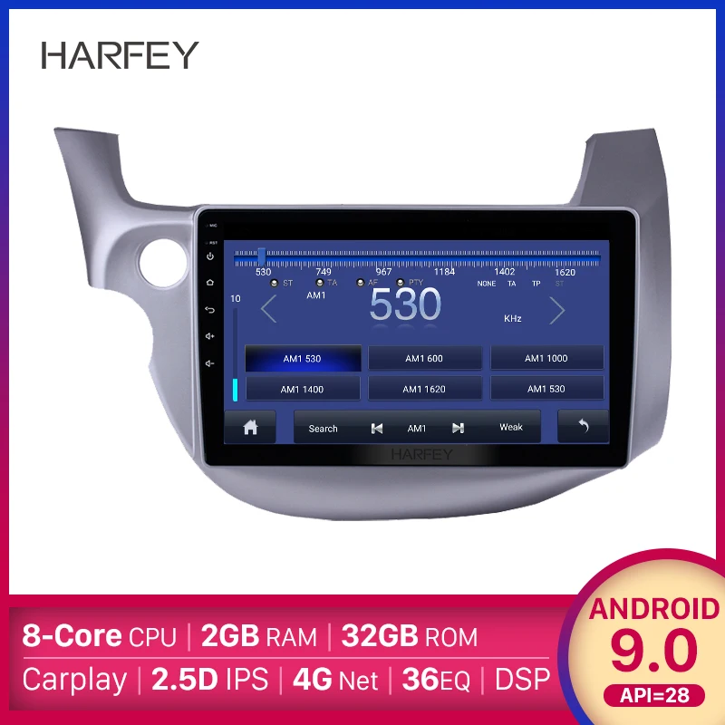 Автомагнитола Harfey 2DIN Android 9 0 GPS 10 1 дюйма навигация мультимедийный плеер стерео с